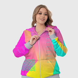Женский 3D-костюм Неоновая геометрия градиент, цвет: 3D-меланж — фото 2