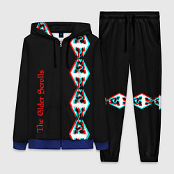 Женский 3D-костюм The Elder Scrolls glitch logo, цвет: 3D-синий