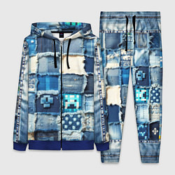 Женский 3D-костюм Пэчворк из Minecraft, цвет: 3D-синий