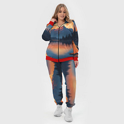 Женский 3D-костюм Костер на берегу озера, цвет: 3D-красный — фото 2