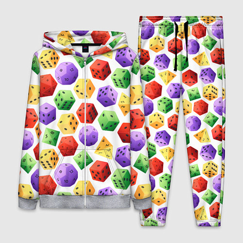 Женский костюм Игровые разноцветные кости паттерн / 3D-Меланж – фото 1