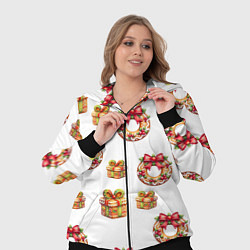 Женский 3D-костюм Много новогодних пончиков и подарков с бантиком и, цвет: 3D-черный — фото 2