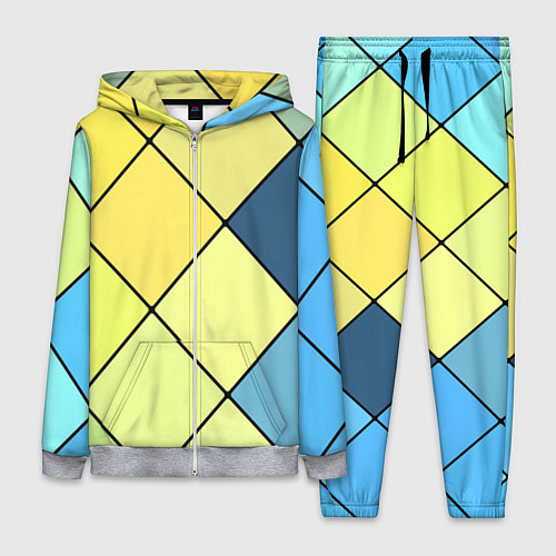 Женский костюм Геометрия линии клетка / 3D-Меланж – фото 1