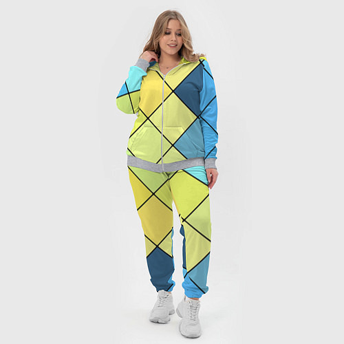 Женский костюм Геометрия линии клетка / 3D-Меланж – фото 4