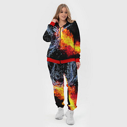 Женский 3D-костюм Столкновения огня и воды, цвет: 3D-красный — фото 2