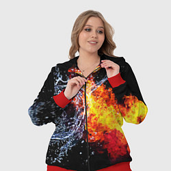 Женский 3D-костюм Столкновения огня и воды, цвет: 3D-красный — фото 2