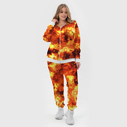 Женский 3D-костюм Ядерный взрыв огонь, цвет: 3D-белый — фото 2