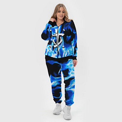 Женский 3D-костюм Doom fire logo steel, цвет: 3D-черный — фото 2