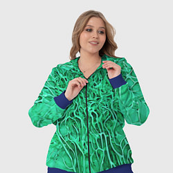 Женский 3D-костюм Зелёный симбионт абстракция, цвет: 3D-синий — фото 2