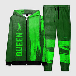 Женский 3D-костюм Queen - green gradient по-вертикали, цвет: 3D-черный