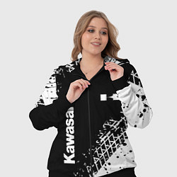 Женский 3D-костюм Kawasaki - следы от шин, цвет: 3D-черный — фото 2