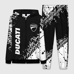 Женский 3D-костюм Ducati - следы от шин, цвет: 3D-черный