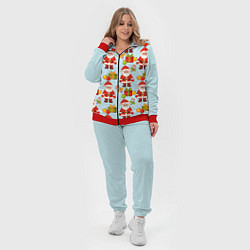 Женский 3D-костюм Новогодний паттерн с Сантой и подарками, цвет: 3D-красный — фото 2