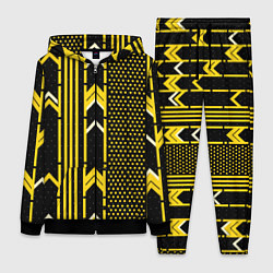 Женский 3D-костюм Жёлтые обои на чёрном фоне, цвет: 3D-черный