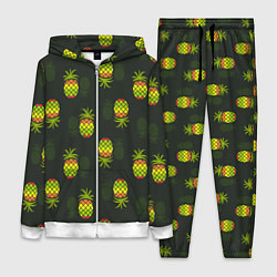 Женский 3D-костюм Ананасовый паттерн, цвет: 3D-белый
