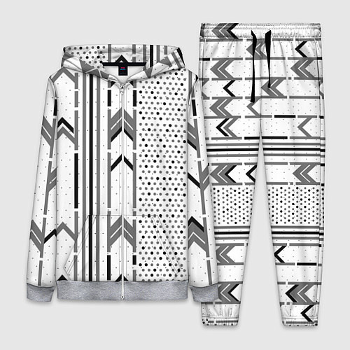 Женский костюм Закулисье чёрно-белое / 3D-Меланж – фото 1