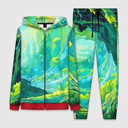 Женский костюм Зелёная кислотная абстракция