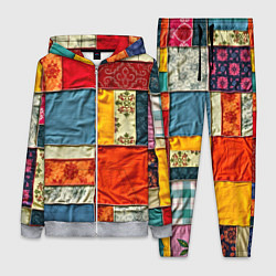 Женский костюм Пэчворк из ярких тканей