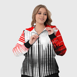 Женский 3D-костюм Красно-чёрный гранж на белом фоне, цвет: 3D-черный — фото 2