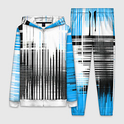 Женский костюм Сине-чёрный гранж на белом фоне