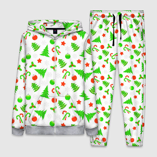 Женский костюм Новогодний ёлочный паттерн / 3D-Меланж – фото 1