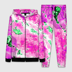 Женский 3D-костюм Розово-зелёная абстракция, цвет: 3D-черный