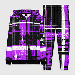 Женский костюм Фиолетово-белый гранж на чёрном фоне