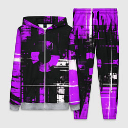 Женский костюм Фиолетово-белый гранж на чёрном фоне