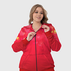 Женский 3D-костюм Красный градиент с падающими сердечками, цвет: 3D-красный — фото 2