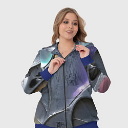 Женский 3D-костюм Полированный серебряный металл, цвет: 3D-синий — фото 2