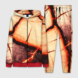 Женский костюм Трещины на абстрактном красном фоне