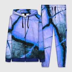 Женский костюм Трещины на абстрактном синем фоне