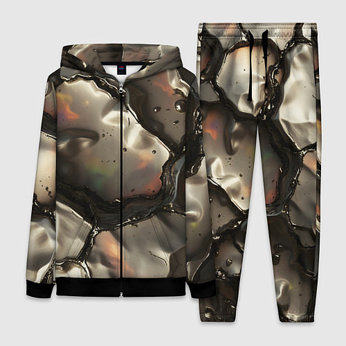 Женский костюм Жидкая субстанция светло-коричневая / 3D-Черный – фото 1