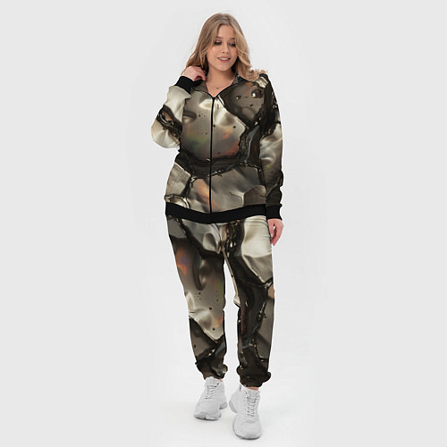 Женский костюм Жидкая субстанция светло-коричневая / 3D-Черный – фото 4