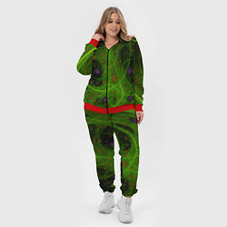 Женский 3D-костюм Зелёный дым абстракция, цвет: 3D-красный — фото 2