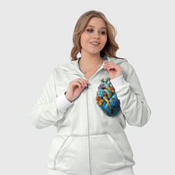 Женский 3D-костюм Металлическое сердце кораллы и цветы, цвет: 3D-белый — фото 2