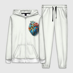 Женский костюм Металлическое сердце кораллы и цветы