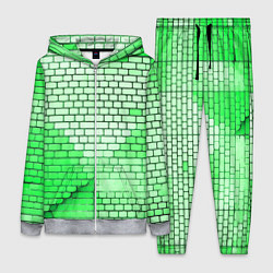 Женский 3D-костюм Зелёные кирпичики, цвет: 3D-меланж
