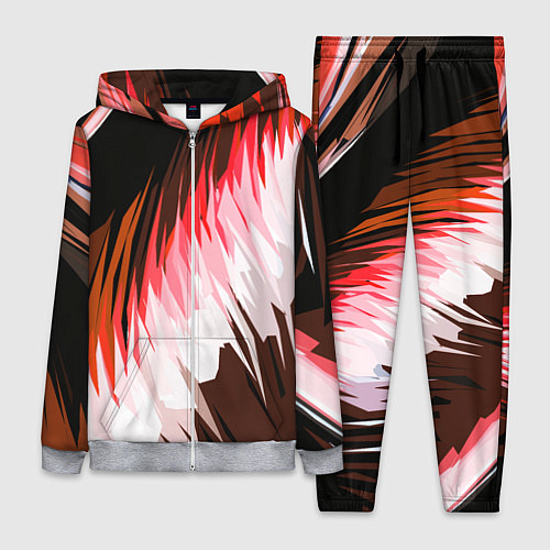 Женский костюм Красно-белая абстракция на чёрном фоне / 3D-Меланж – фото 1