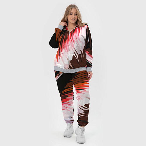 Женский костюм Красно-белая абстракция на чёрном фоне / 3D-Меланж – фото 4