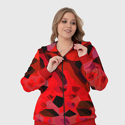 Женский 3D-костюм Чёрно-красная пористая абстракция, цвет: 3D-красный — фото 2