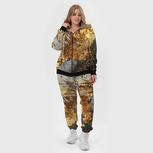 Женский костюм Текстура золота и бетона / 3D-Черный – фото 4