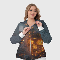 Женский 3D-костюм Череп - огонь, цвет: 3D-белый — фото 2