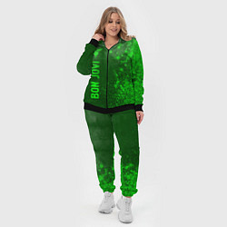 Женский 3D-костюм Bon Jovi - green gradient по-вертикали, цвет: 3D-черный — фото 2