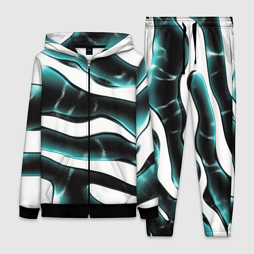 Женский костюм Абстрактный черно-зеленый камуфляж / 3D-Черный – фото 1