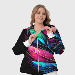 Женский 3D-костюм Букет из цветных перьев - неон, цвет: 3D-белый — фото 2