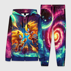 Женский 3D-костюм Битва Соника и Шэдоу в космосе в фильме, цвет: 3D-синий