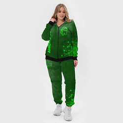 Женский 3D-костюм Among Us - green gradient вертикально, цвет: 3D-черный — фото 2