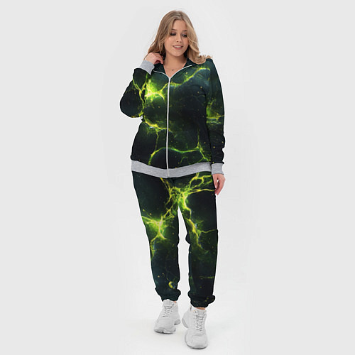Женский костюм Разбитая плита с зеленым светом / 3D-Меланж – фото 4