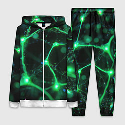 Женский 3D-костюм Зеленый нейроны, цвет: 3D-белый